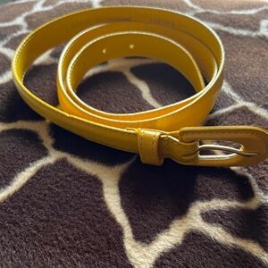 Vintage 80’s Yellow Leather Women's Belt